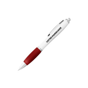 P/100 Stylos rétractables - Corps plastique Blanc / Grip Rouge